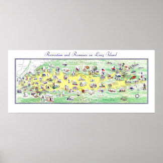 Kaart van Long Island - Recreatie en Romance Poster