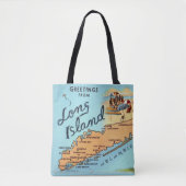 kaart van Long Island Tote Bag (Voorkant)