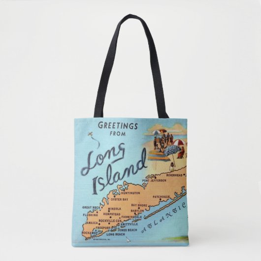  kaart van Long Island Tote Bag (Voorkant)