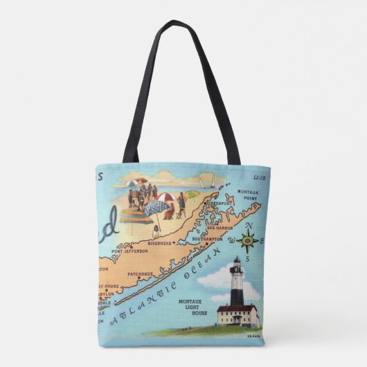 kaart van Long Island Tote Bag (Achterkant)