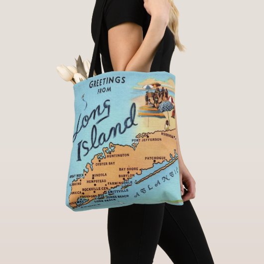 kaart van Long Island Tote Bag (Dichtbij)
