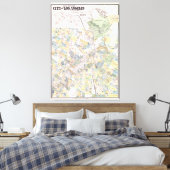  kaart van Los Angeles CA (1884) Canvas Afdruk (Insitu (Slaapkamer))