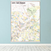  kaart van Los Angeles CA (1884) Canvas Afdruk (Insitu (Houten vloer))