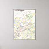  kaart van Los Angeles CA (1884) Canvas Afdruk (Voorkant)