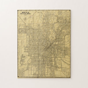  kaart van Los Angeles CA (1914) Legpuzzel