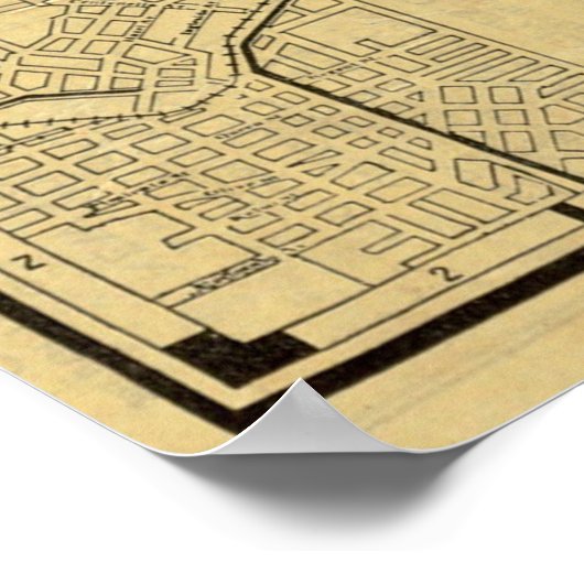  kaart van Los Angeles CA (1914) Poster (Hoek)