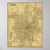  kaart van Los Angeles CA (1914) Poster (Voorkant)