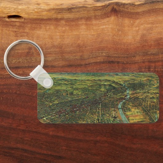 kaart van Los Angeles, Californië en de rivier Sleutelhanger (Achterkant)