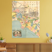  kaart van Los Angeles County CA (1888) Canvas Afdruk (Insitu (Woonkamer))