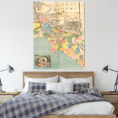  kaart van Los Angeles County CA (1888) Canvas Afdruk (Insitu (Slaapkamer))