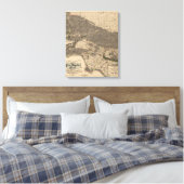 kaart van Los Angeles County CA (1900) Canvas Afdruk (Insitu (Slaapkamer))