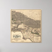  kaart van Los Angeles County CA (1900) Canvas Afdruk (Voorkant)