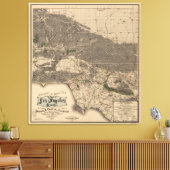  kaart van Los Angeles County CA (1900) Canvas Afdruk (Insitu (Woonkamer))