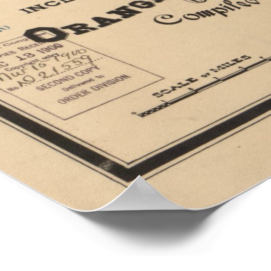  kaart van Los Angeles County CA (1900) Poster (Hoek)