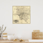  kaart van Los Angeles County, Californië 1912 Poster (Keuken)