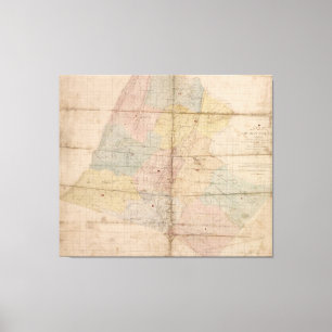 kaart van Loudoun County Virginia (1861) Canvas Afdruk