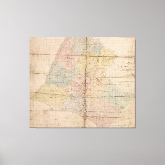  kaart van Loudoun County Virginia (1861) Canvas Afdruk (Voorkant)