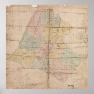 kaart van Loudoun County Virginia (1861) Poster