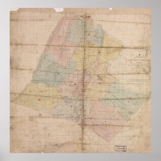  kaart van Loudoun County Virginia (1861) Poster (Voorkant)