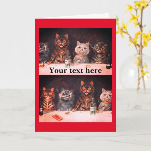 Kaart van Louis Wain kat (Gele Bloem)