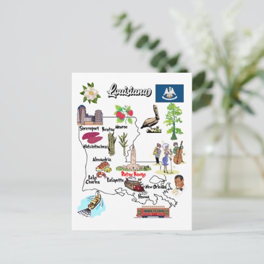 Kaart van Louisiana (Staand voorkant)
