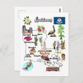 Kaart van Louisiana (Voorkant / Achterkant)