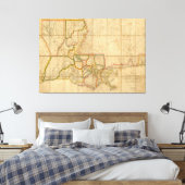 kaart van Louisiana (1816) Canvas Afdruk (Insitu (Slaapkamer))