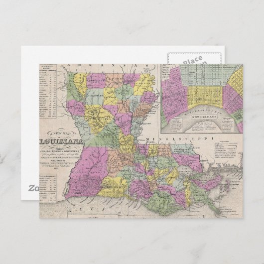  kaart van Louisiana (1853) (Voorkant / Achterkant)