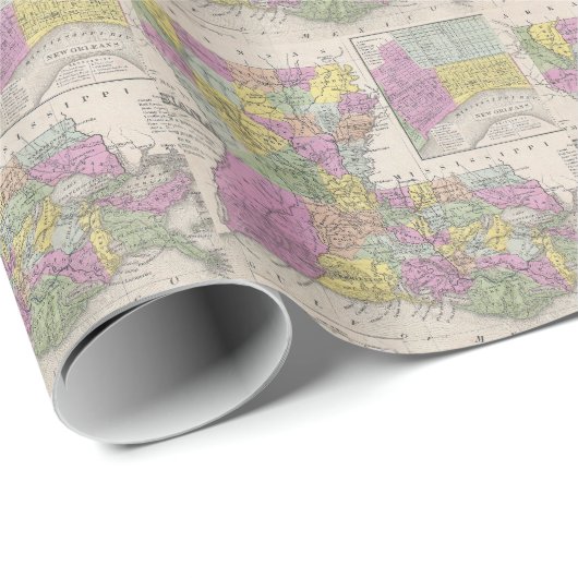  kaart van Louisiana (1853) Cadeaupapier (Rol Hoek)