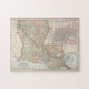  kaart van Louisiana (1891) Legpuzzel