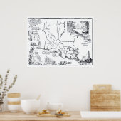  kaart van Louisiana (1912) Poster (Keuken)