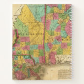 Kaart van Louisiana Mississippi en Alabama Notitieboek (Achterkant)