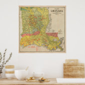  kaart van Louisiana Oil & Gas Fields (1920) Poster (Keuken)
