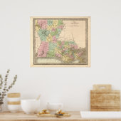  kaart van Louisiana Poster (Keuken)