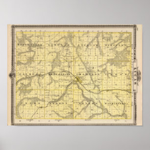 Kaart van Lucas County, staat Iowa Poster