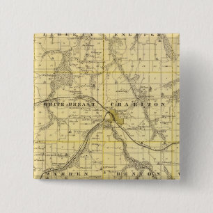 Kaart van Lucas County, staat Iowa Vierkante Button 5,1 Cm
