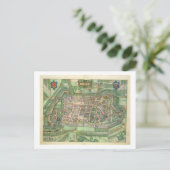 kaart van Luneburg, van "Civitates Orbis Terrarum" (Staand voorkant)