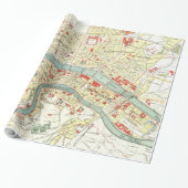 kaart van Lyon Frankrijk (1900) Cadeaupapier (Uitgerold)