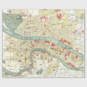 kaart van Lyon Frankrijk (1900) Cadeaupapier (Vlak)