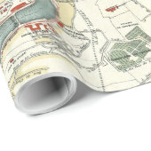 kaart van Lyon Frankrijk (1900) Cadeaupapier (Rol Hoek)