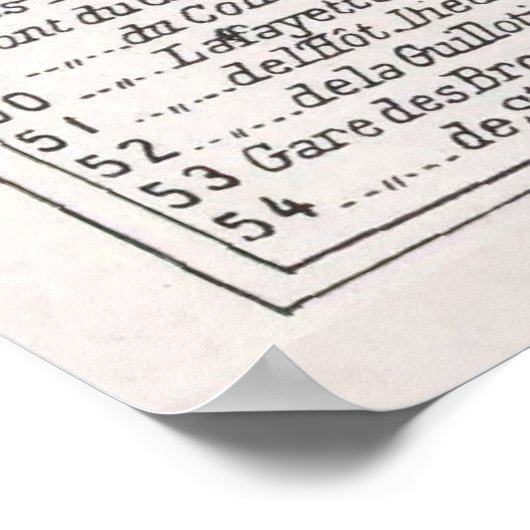  kaart van Lyon Frankrijk (1900) Poster (Hoek)