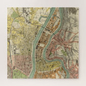  kaart van Lyon Frankrijk (1913) Legpuzzel (Horizontaal)