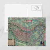 Kaart van Lyon, van "Civitates Orbis Terrarum" doo (Voorkant / Achterkant)