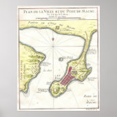  kaart van Macau China (1750) Poster (Voorkant)