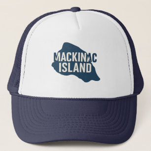 Kaart van Mackinac Island Silhouette Bold Michig Trucker Pet