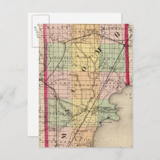 Kaart van Macomb County, Michigan (Voorkant / Achterkant)