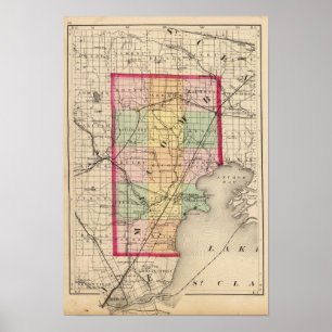 Kaart van Macomb County, Michigan Poster