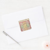 Kaart van Macomb County, Michigan Vierkante Sticker (Envelop)