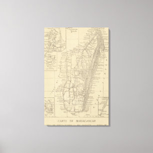 Kaart van Madagaskar Canvas Afdruk