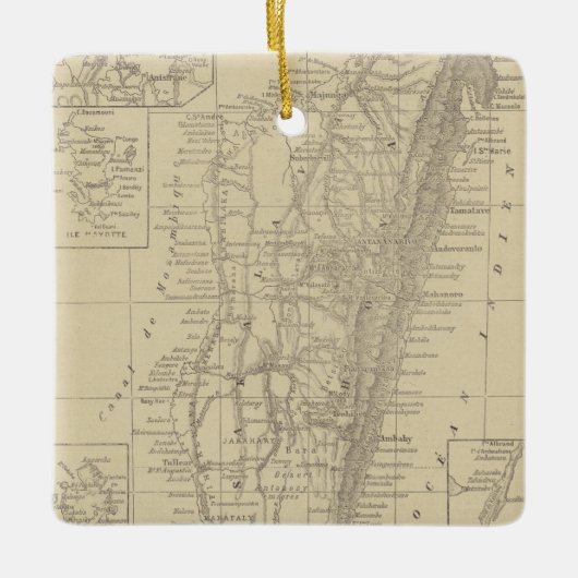 Kaart van Madagaskar Keramisch Ornament (Voorkant)